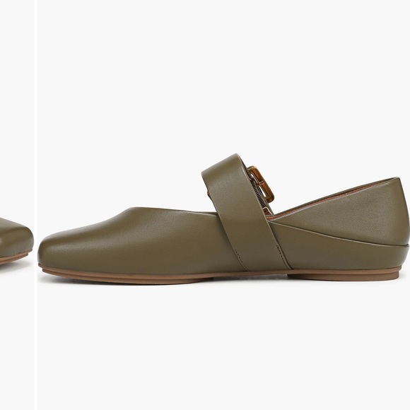 Franco Sarto Olive Green Flats with Gold Buckle - Picture 9 of 16